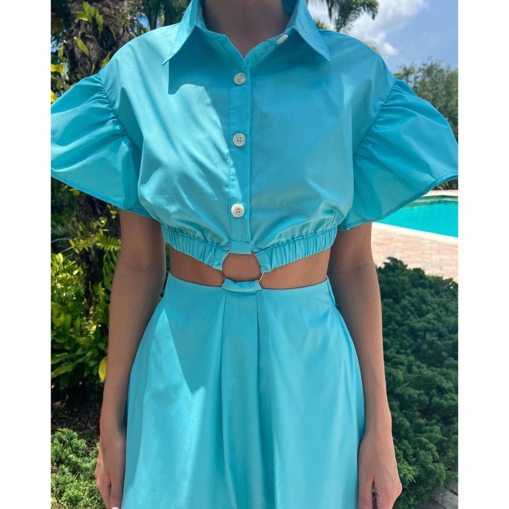 Midi Cutout Dress - Blue